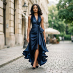 Natalia | Women's Satin Halter Gown oaklynwear