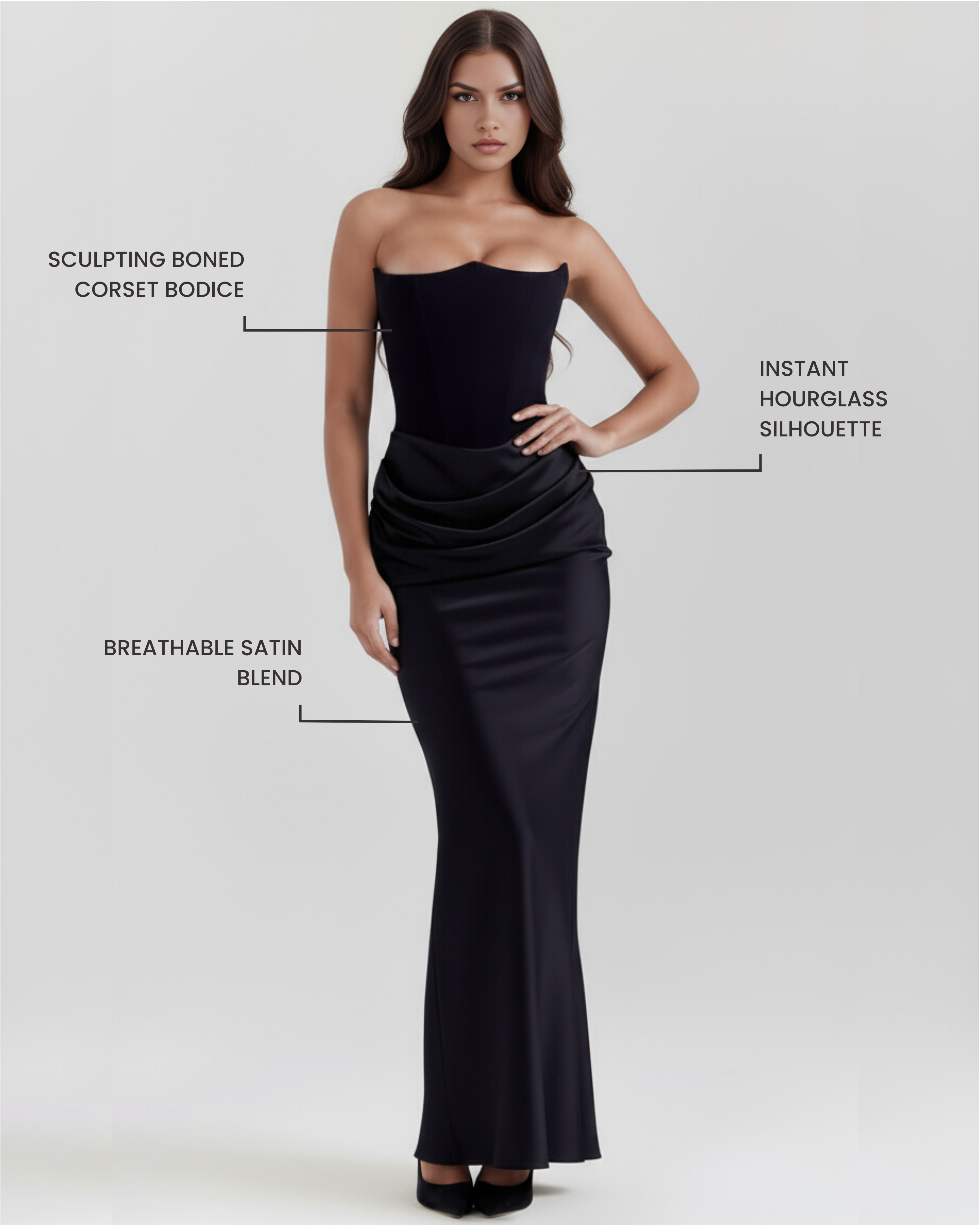Vivienne | Strapless Corset Maxi Dress oaklynwear