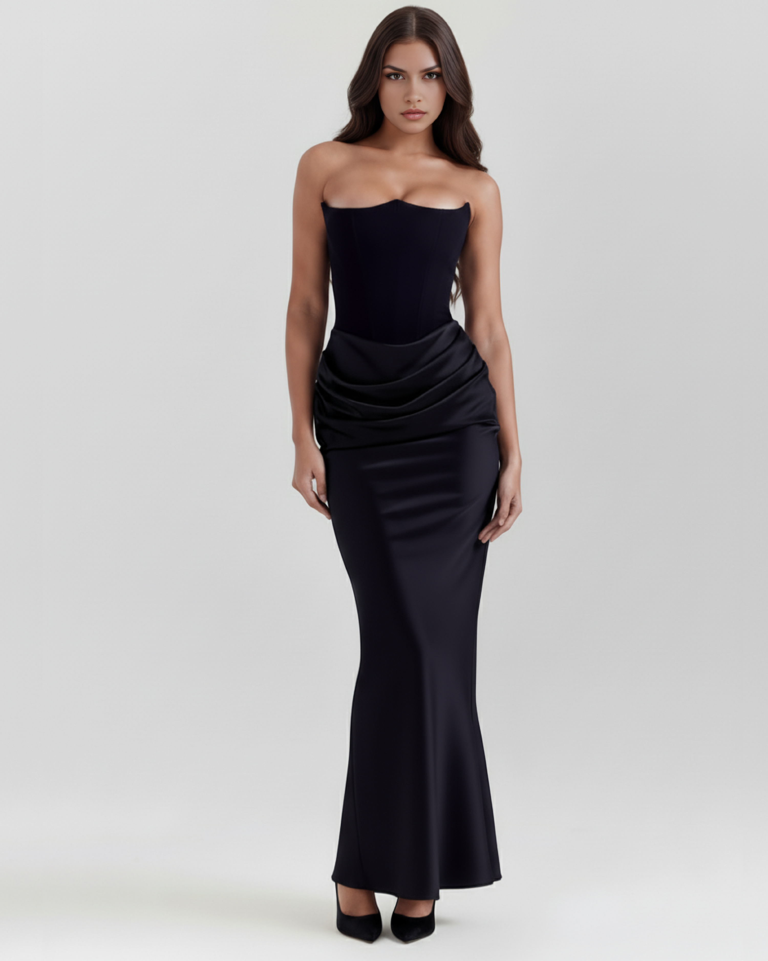 Vivienne | Strapless Corset Maxi Dress oaklynwear