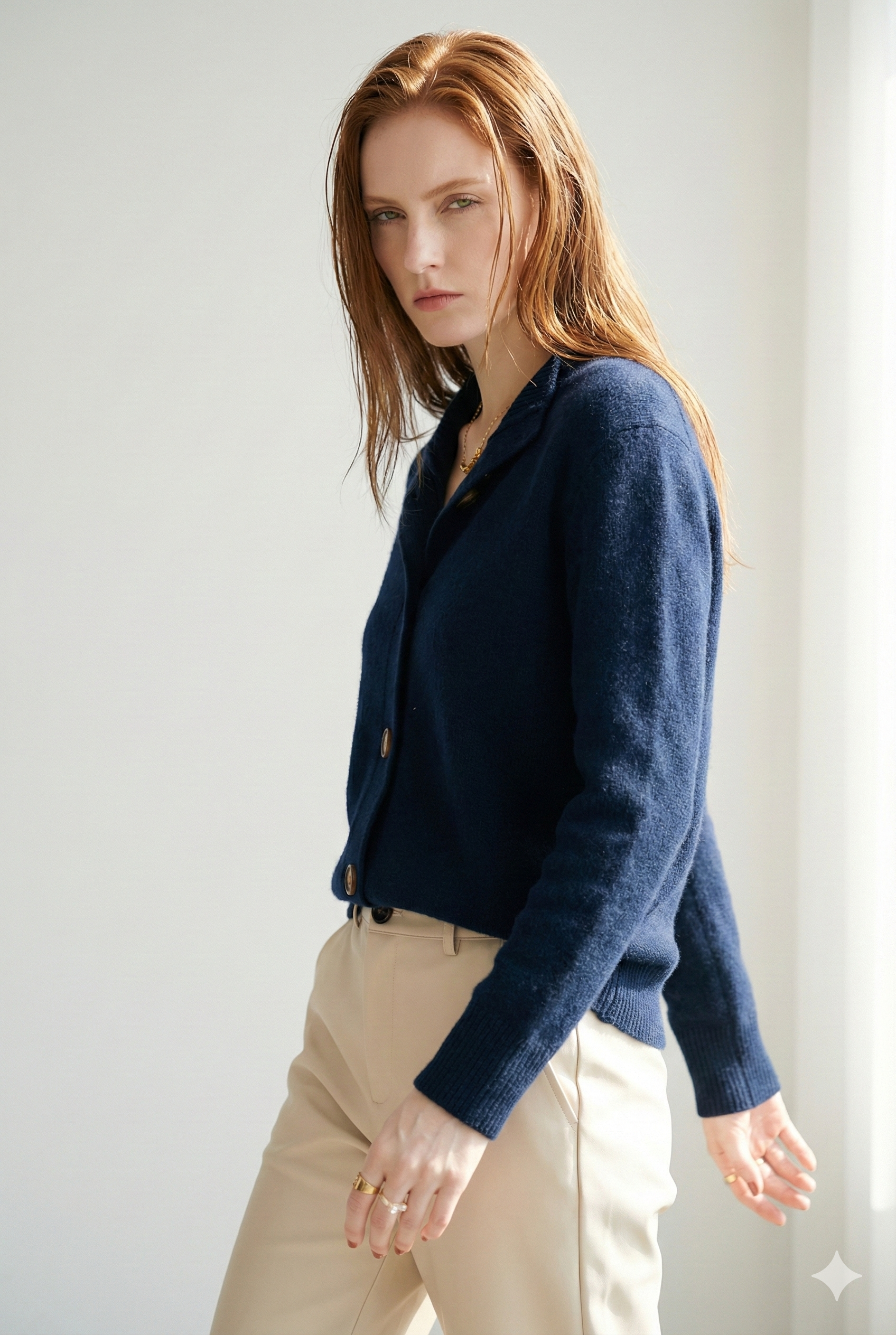 Everly | Button-Up Collared Cardigan with Statement Buttons, Cozy Winter Knit oaklynwear