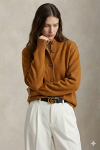 Everly | Button-Up Collared Cardigan with Statement Buttons, Cozy Winter Knit oaklynwear