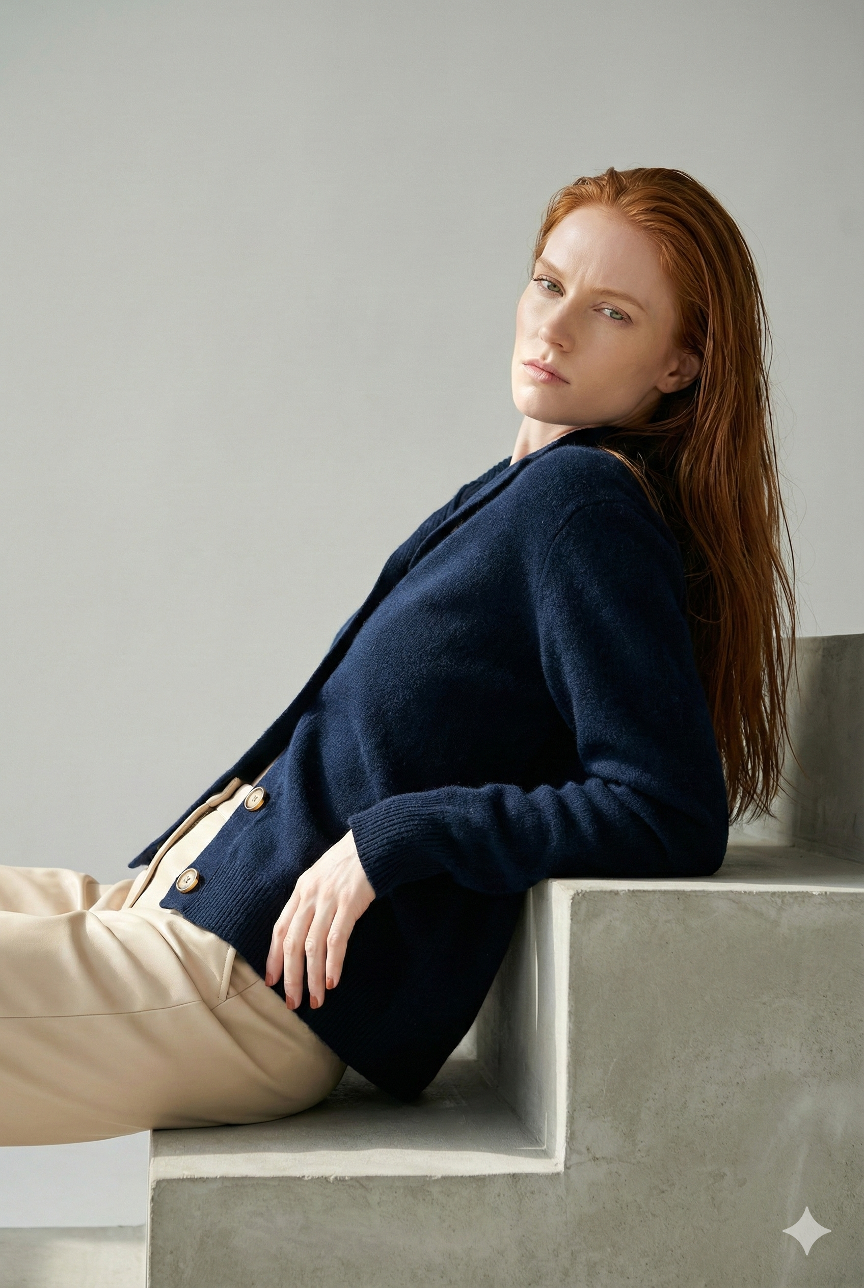 Everly | Button-Up Collared Cardigan with Statement Buttons, Cozy Winter Knit oaklynwear