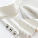 Emma | Turtleneck Ribbed Sweater with Button-Cuff Sleeves, Cozy Autumn Knit oaklynwear
