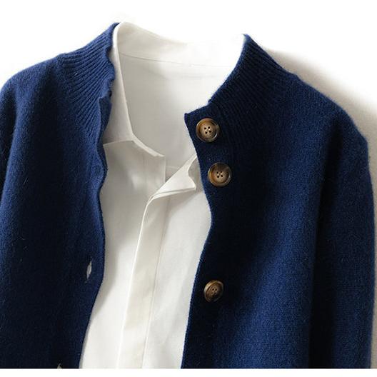 Everly | Button-Up Collared Cardigan with Statement Buttons, Cozy Winter Knit oaklynwear