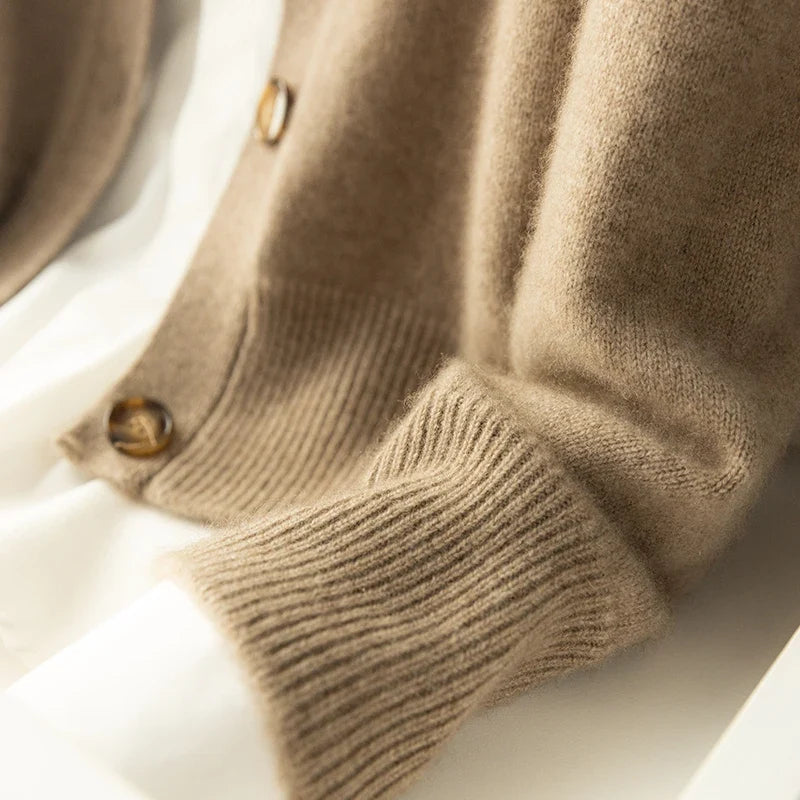 Everly | Button-Up Collared Cardigan with Statement Buttons, Cozy Winter Knit oaklynwear