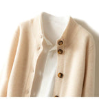 Everly | Button-Up Collared Cardigan with Statement Buttons, Cozy Winter Knit oaklynwear