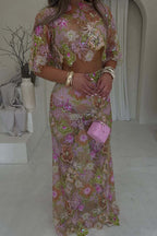 Roxanne | Sequin Embroidery Two-Piece Set oaklynwear