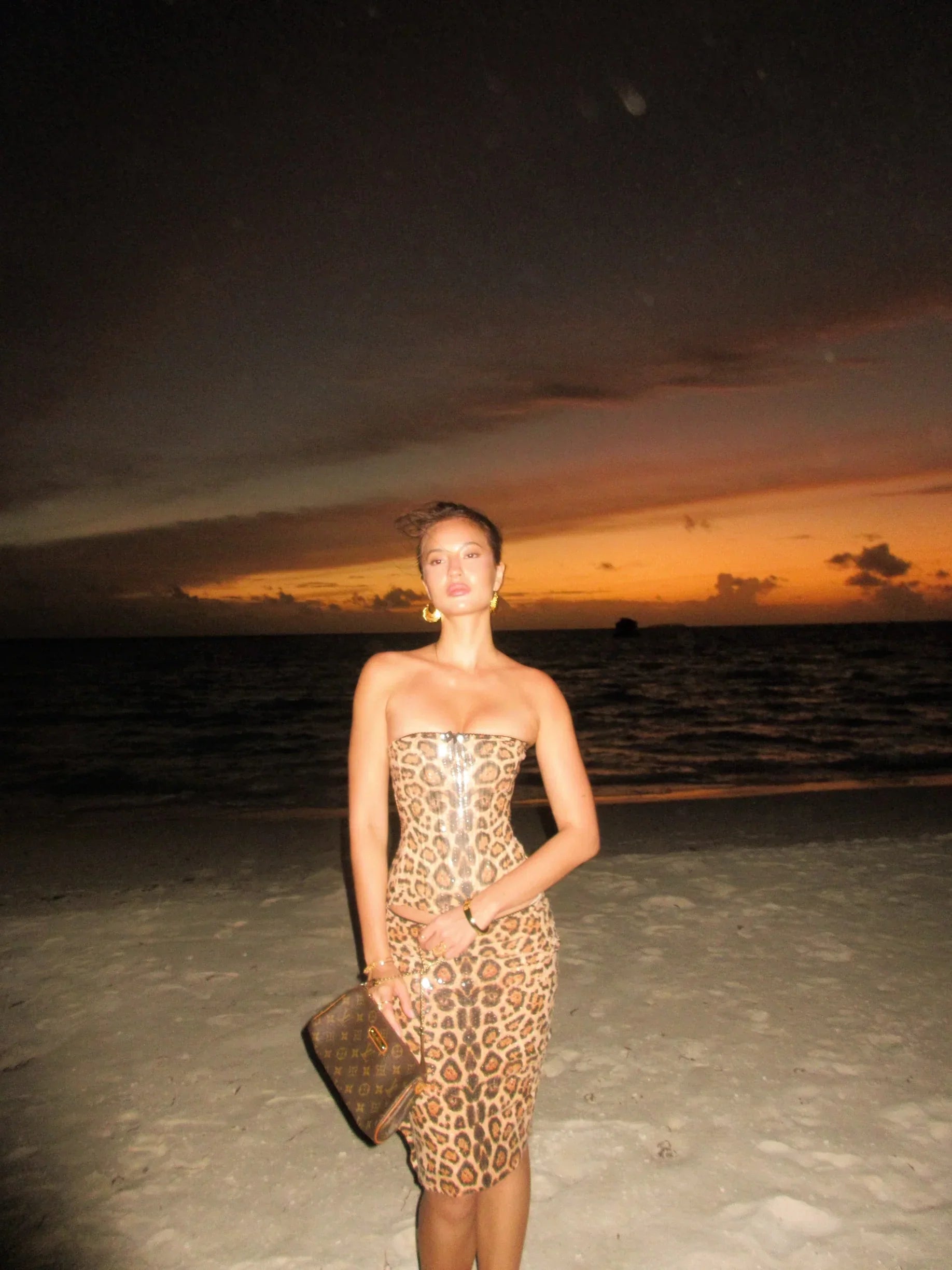 Helena | Women's Sequin Leopard Low-Rise Bodycon Skirt Two-Piece Set oaklynwear