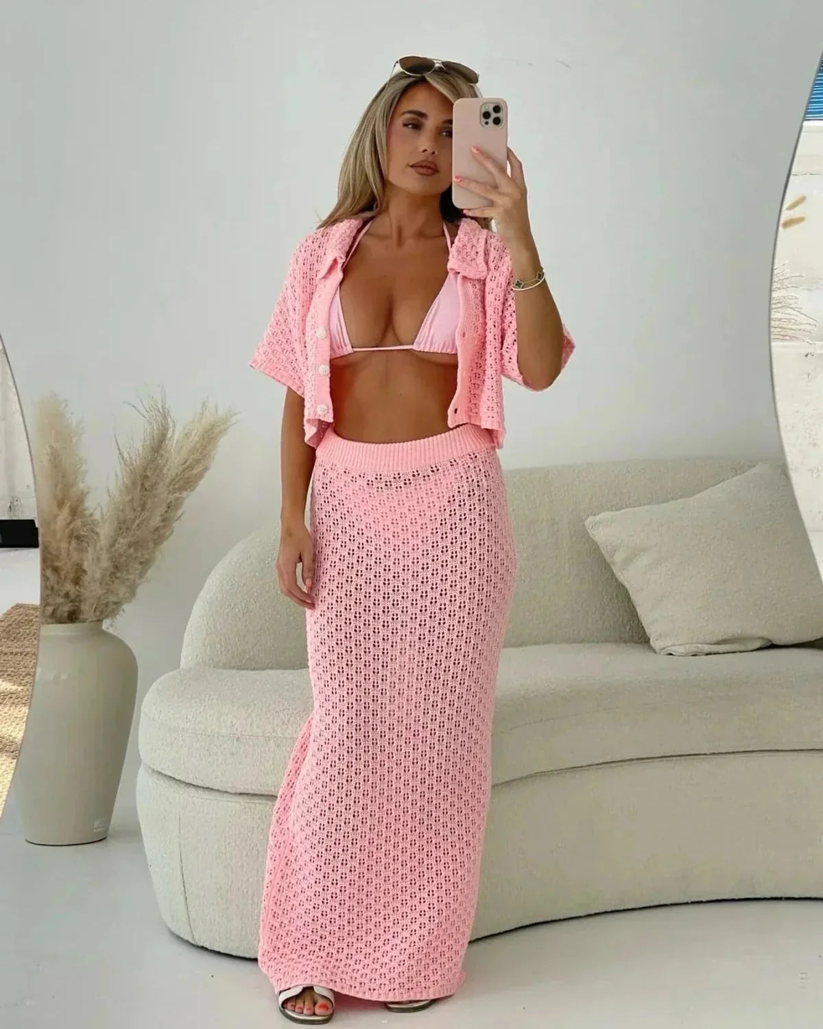 Isolde | Women's Crochet Summer Vacation Two-Piece Cover-up oaklynwear