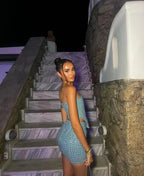 Dahlia | Sequin Denim Two-Piece Set oaklynwear