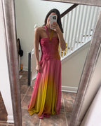 Zahra | Women's Pleated Halter Summer Two-Piece Dress oaklynwear