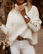 Emma | Turtleneck Ribbed Sweater with Button-Cuff Sleeves, Cozy Autumn Knit oaklynwear