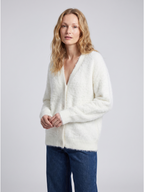 Willow | V-Neck Button-Up Cardigan with Fuzzy Knit Texture, Oversized Winter Layer oaklynwear