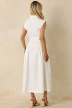 Just Right Moments White Sleeveless Belted Maxi Dress oaklynwear