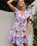 Boho Mini Dress Lilac oaklynwear