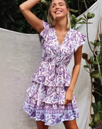 Boho Mini Dress Lilac oaklynwear