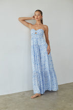 Floral Maxi Dress with Twist Front Design – Elegant Long Dress oaklynwear