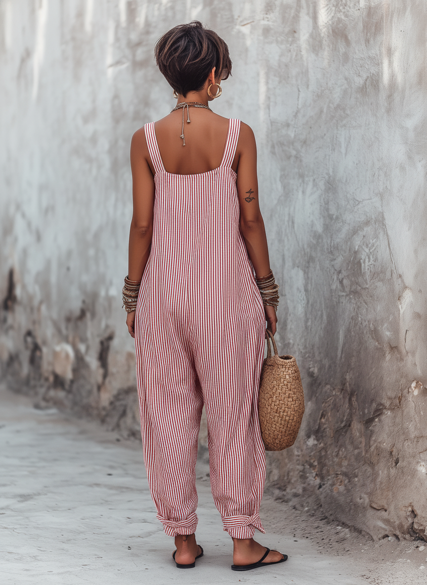 Cleo | Women's Striped Jumpsuit oaklynwear