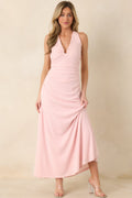MINKPINK Amelia Soft Pink Halter Midi Dress oaklynwear