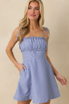 MINKPINK Avery Blue Stripe Mini Dress oaklynwear