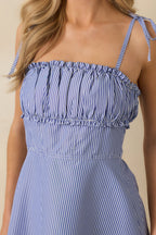 MINKPINK Avery Blue Stripe Mini Dress oaklynwear