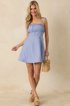 MINKPINK Avery Blue Stripe Mini Dress oaklynwear