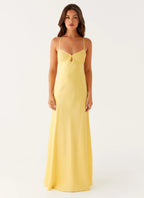 Maxi Dress with Sweetheart Neckline & Keyhole Detail – Luxurious... oaklynwear