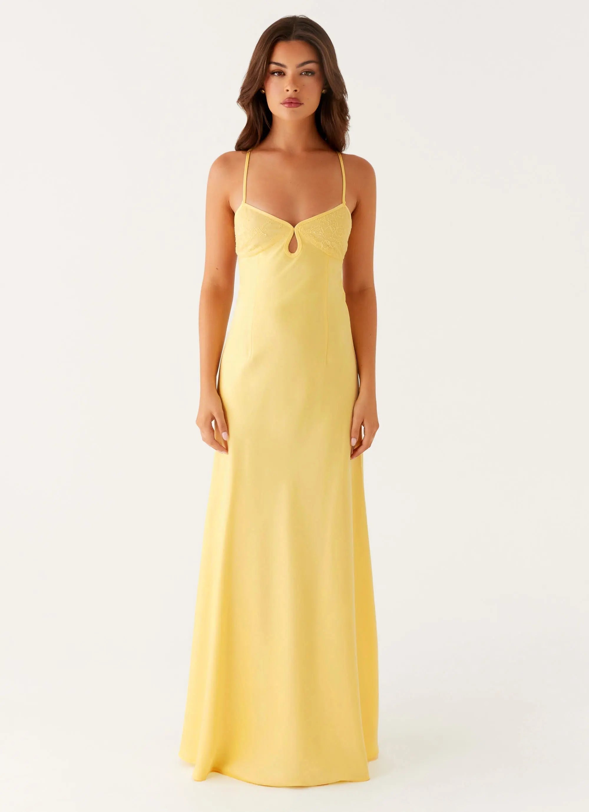Maxi Dress with Sweetheart Neckline & Keyhole Detail – Luxurious... oaklynwear
