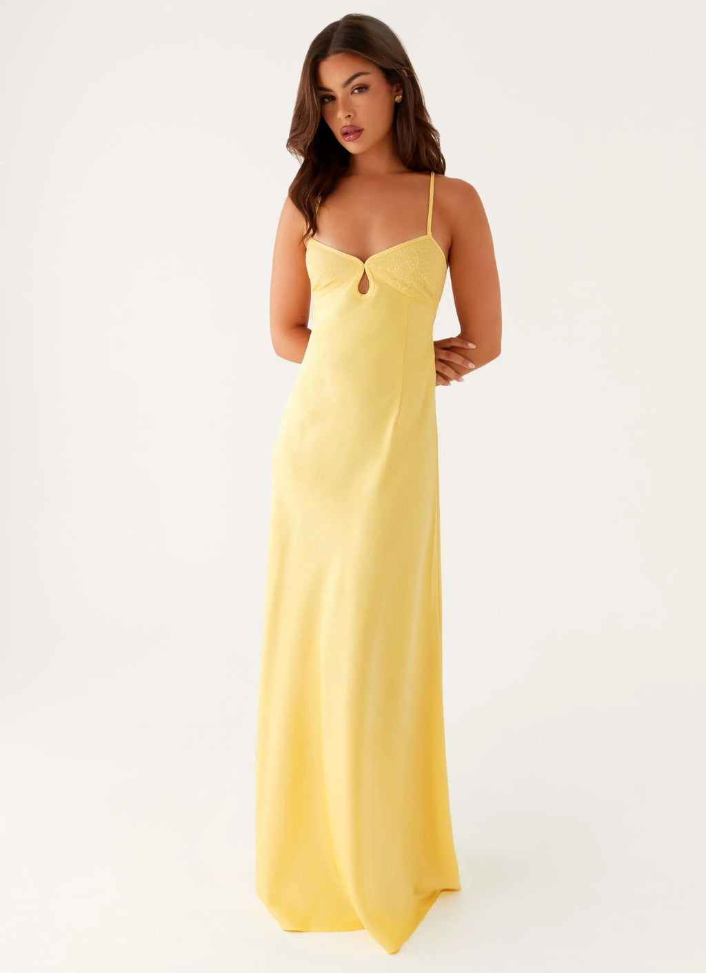 Maxi Dress with Sweetheart Neckline & Keyhole Detail – Luxurious... oaklynwear