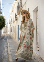 Bohemian Kaftan Maxi Dress – Women’s Loose Fit Printed Beach Dress Summer Vacation Cover Up oaklynwear
