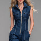 Cara | Wide-Leg Denim Sleeveless Jumpsuit oaklynwear