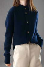 Everly | Button-Up Collared Cardigan with Statement Buttons, Cozy Winter Knit oaklynwear