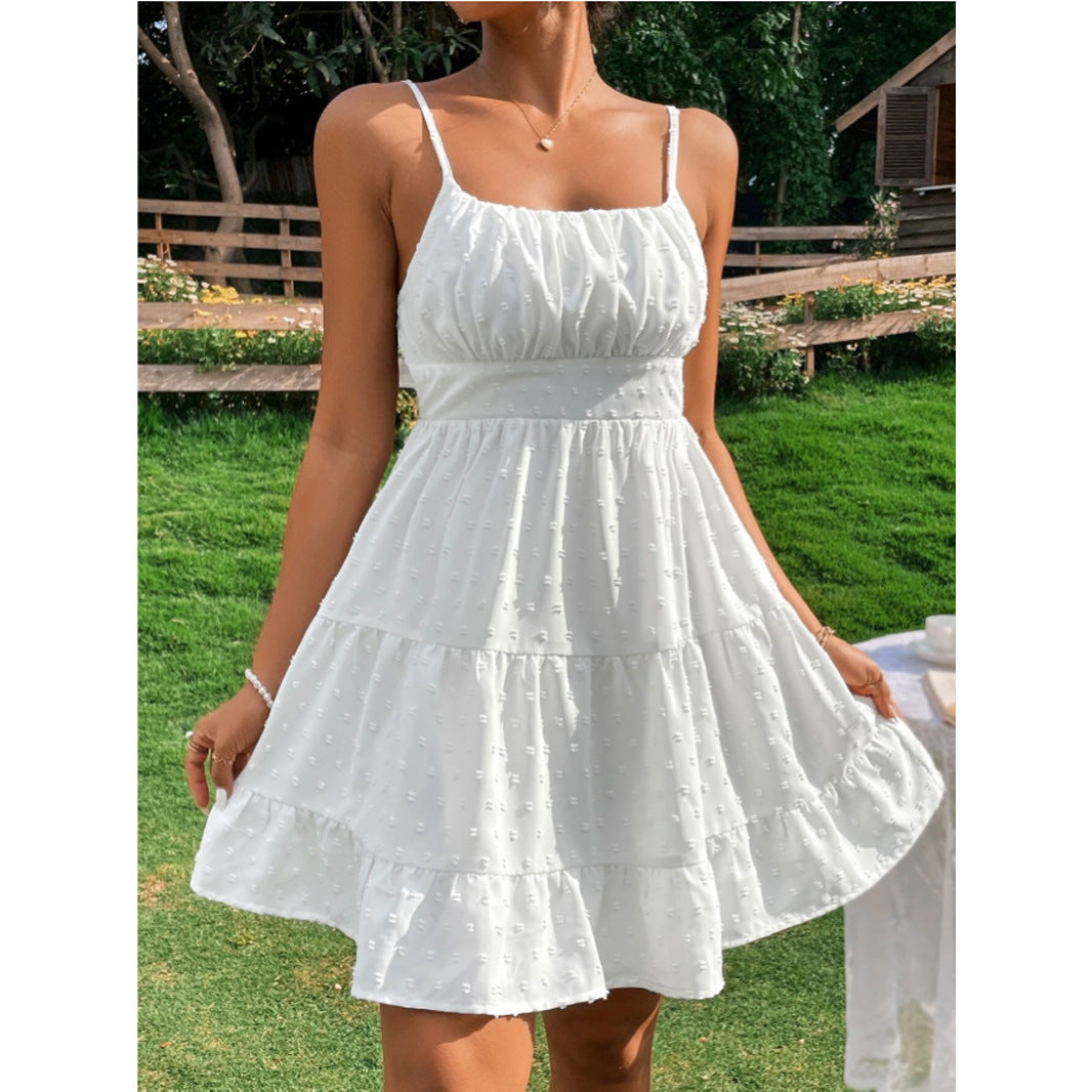 Women's Polka Dot Slip Dress – Spaghetti Strap Summer Sundress –... oaklynwear