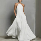 Paloma | Halter Neck Linen Maxi Dress oaklynwear