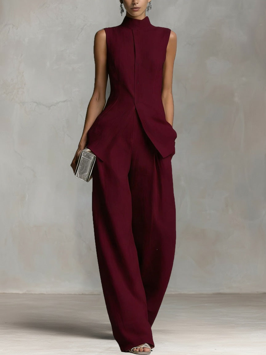 Grace | Linen Wide-Leg Pants Set oaklynwear