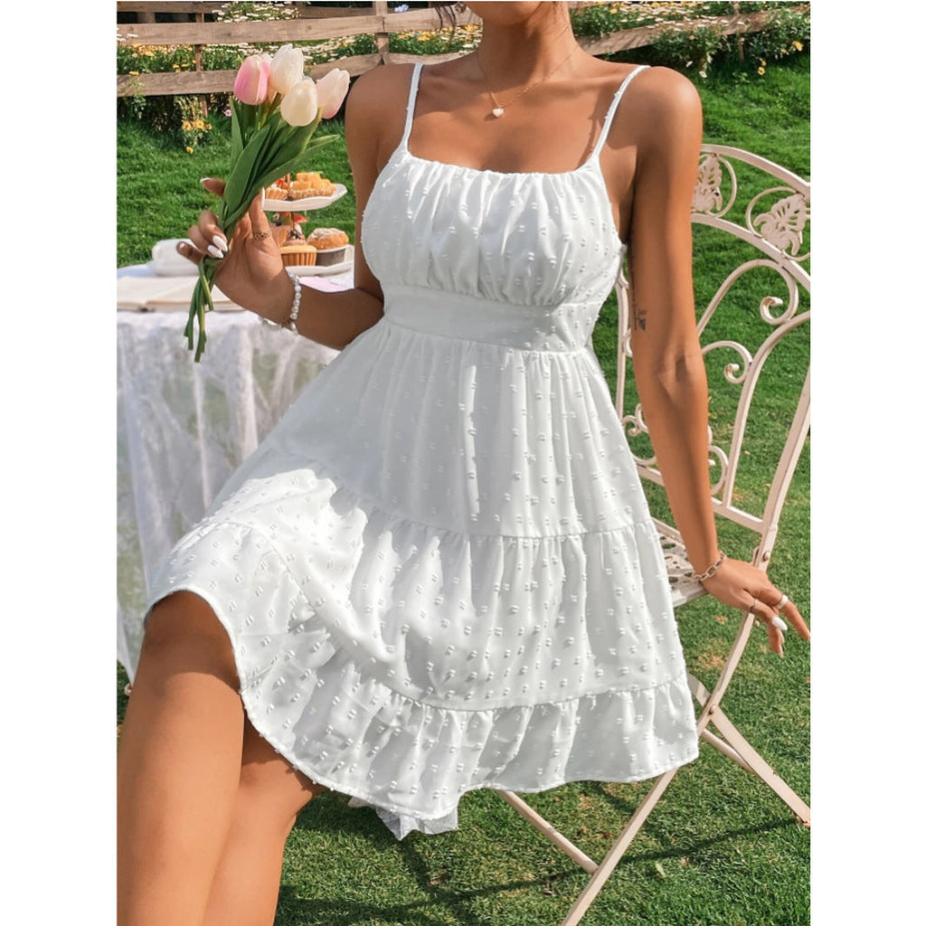 Women's Polka Dot Slip Dress – Spaghetti Strap Summer Sundress –... oaklynwear