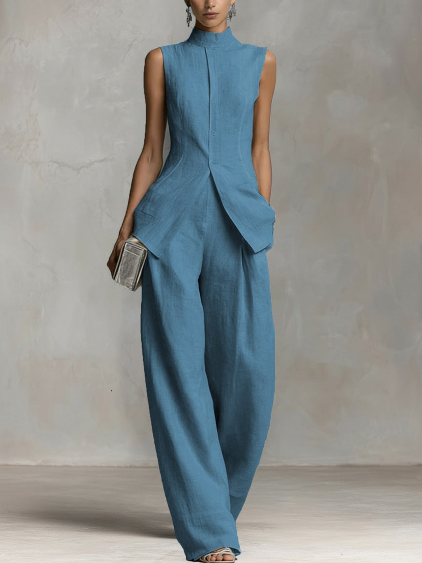 Grace | Linen Wide-Leg Pants Set oaklynwear