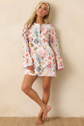 Paradisa Biscayne Bay Multi Cotton Linen Mini Dress oaklynwear