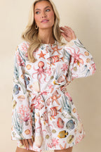 Paradisa Biscayne Bay Multi Cotton Linen Mini Dress oaklynwear