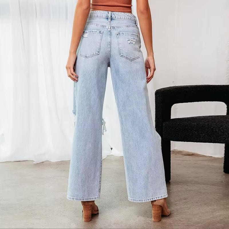 Wide Leg Ripped Jeans oaklynwear