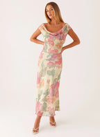 Role Model – Maxi Dress with Back Tie & Exclusive Print – Elegant... oaklynwear
