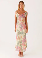 Role Model – Maxi Dress with Back Tie & Exclusive Print – Elegant... oaklynwear