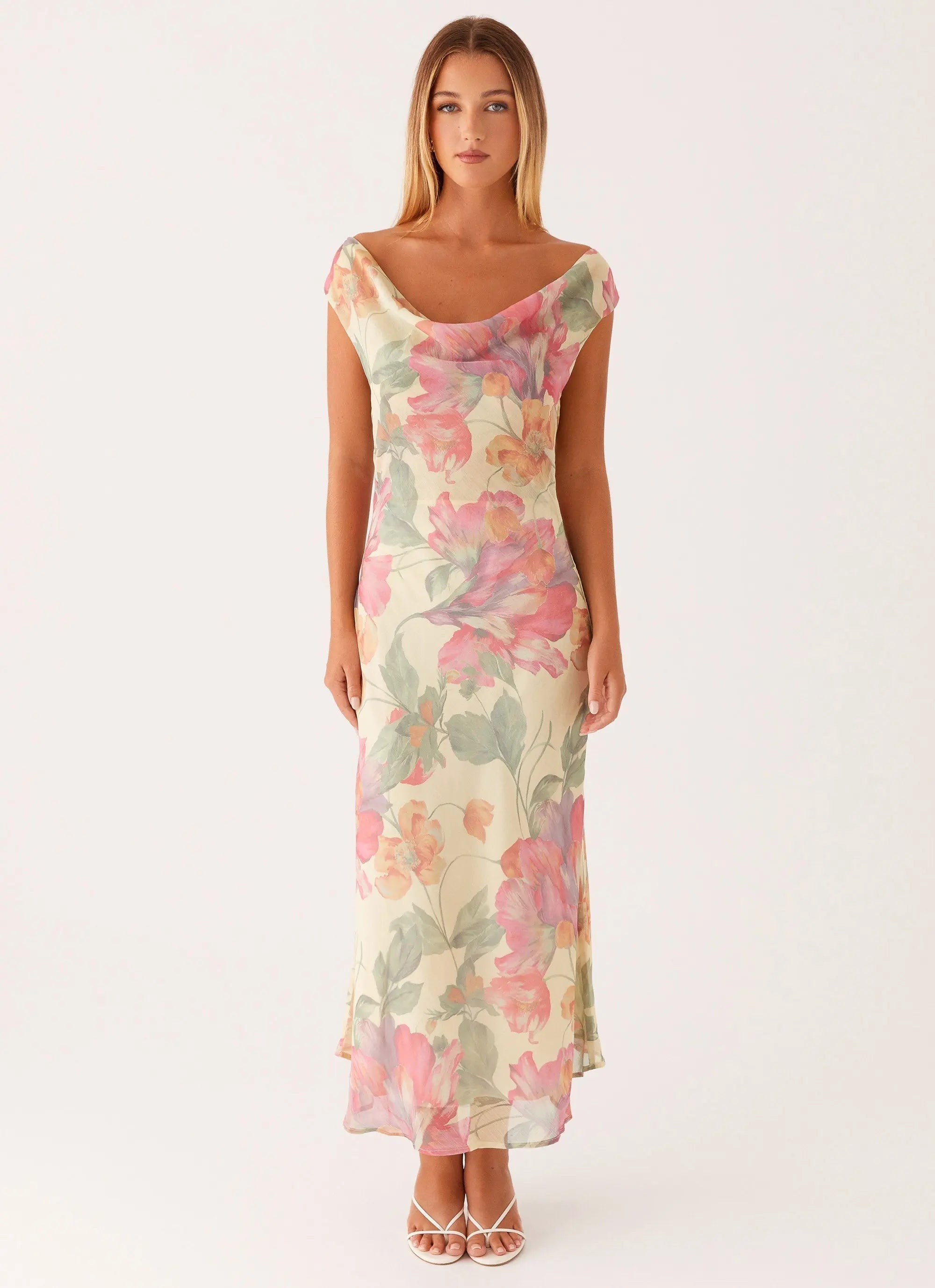 Role Model – Maxi Dress with Back Tie & Exclusive Print – Elegant... oaklynwear