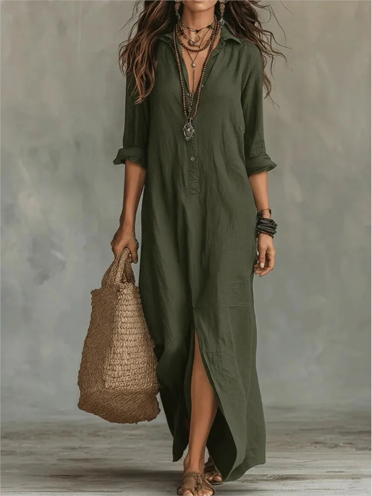 Vera | Women's Linen Shirt Dress oaklynwear
