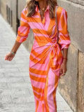 Colette | Three-Quarter Sleeve Wrap Midi Dress oaklynwear