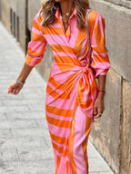 Colette | Three-Quarter Sleeve Wrap Midi Dress oaklynwear