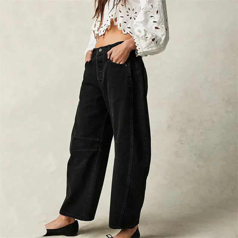 Barrel | Women's High Waist Barrel Leg Jeans Relaxed Fit Denim oaklynwear