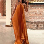 Carmen | Pleated Halter Neck Maxi Dress oaklynwear