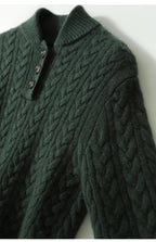 Ellie | Button-Up Cable Knit Sweater with Stand Collar, Cozy Winter Pullover oaklynwear