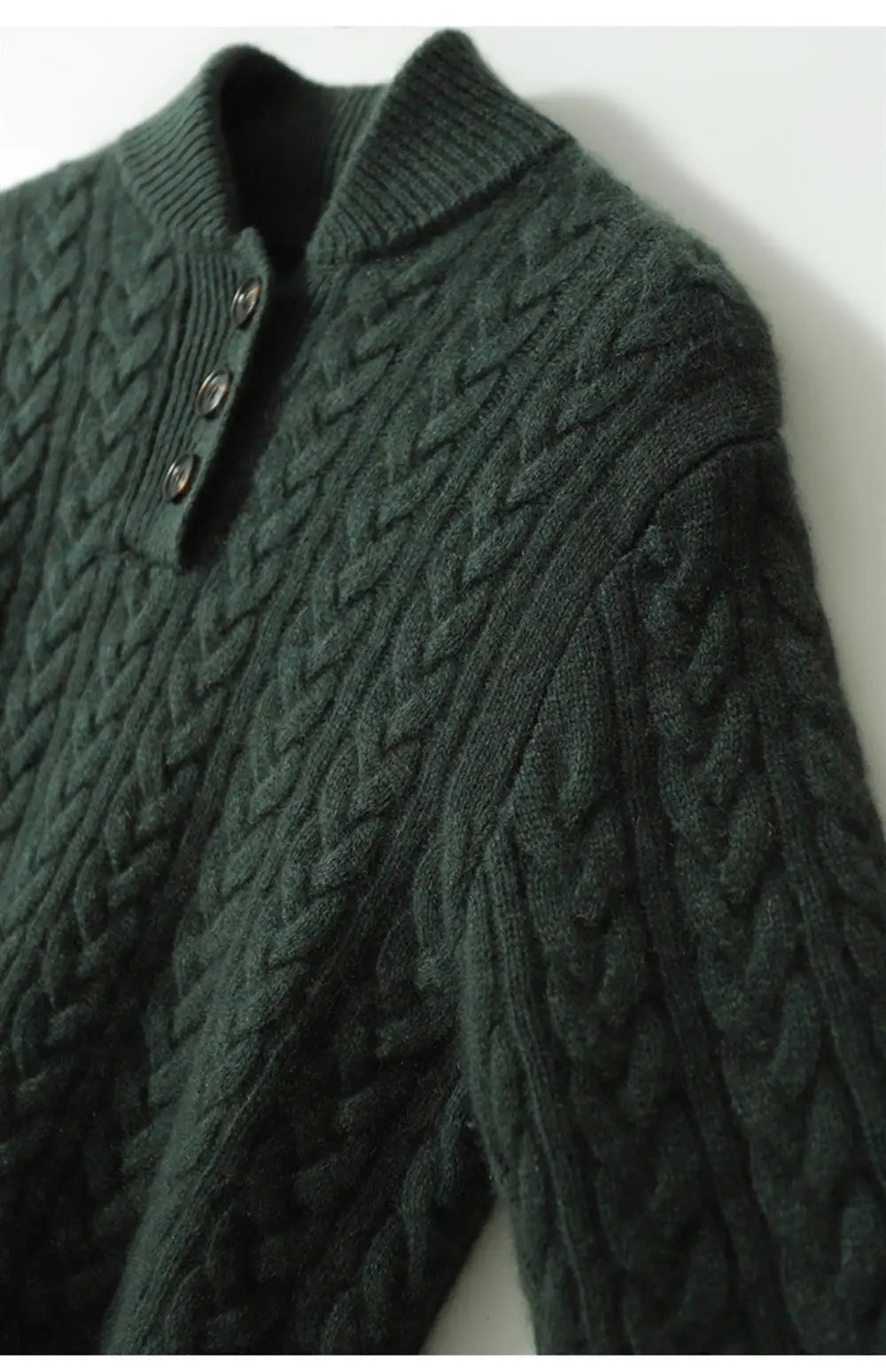 Ellie | Button-Up Cable Knit Sweater with Stand Collar, Cozy Winter Pullover oaklynwear